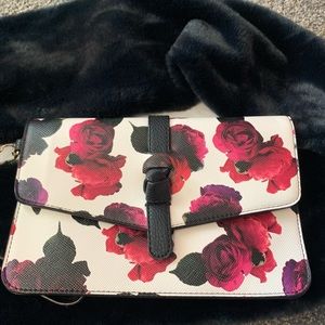 Magenta Rose Clutch Wristlet Purse